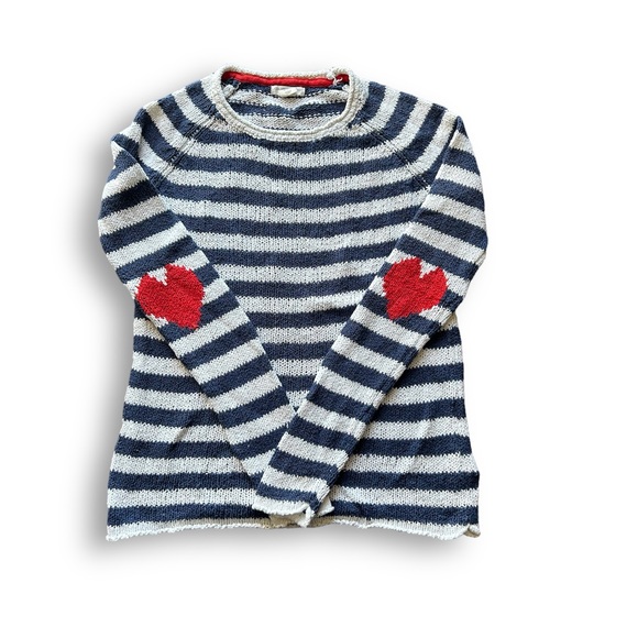 Christian Siriano Sweaters - [Christian Sirano] Striped Sweater w Heart Accents